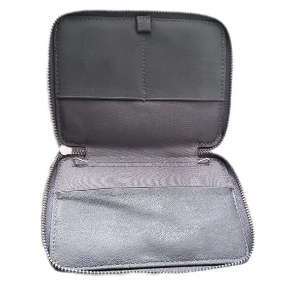 Armani Exchange Wallet - Grey Canvas Zip Around - Picture 3 of 4